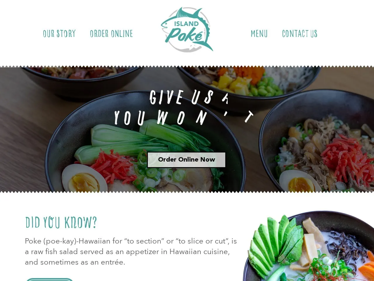 Island Poke live website