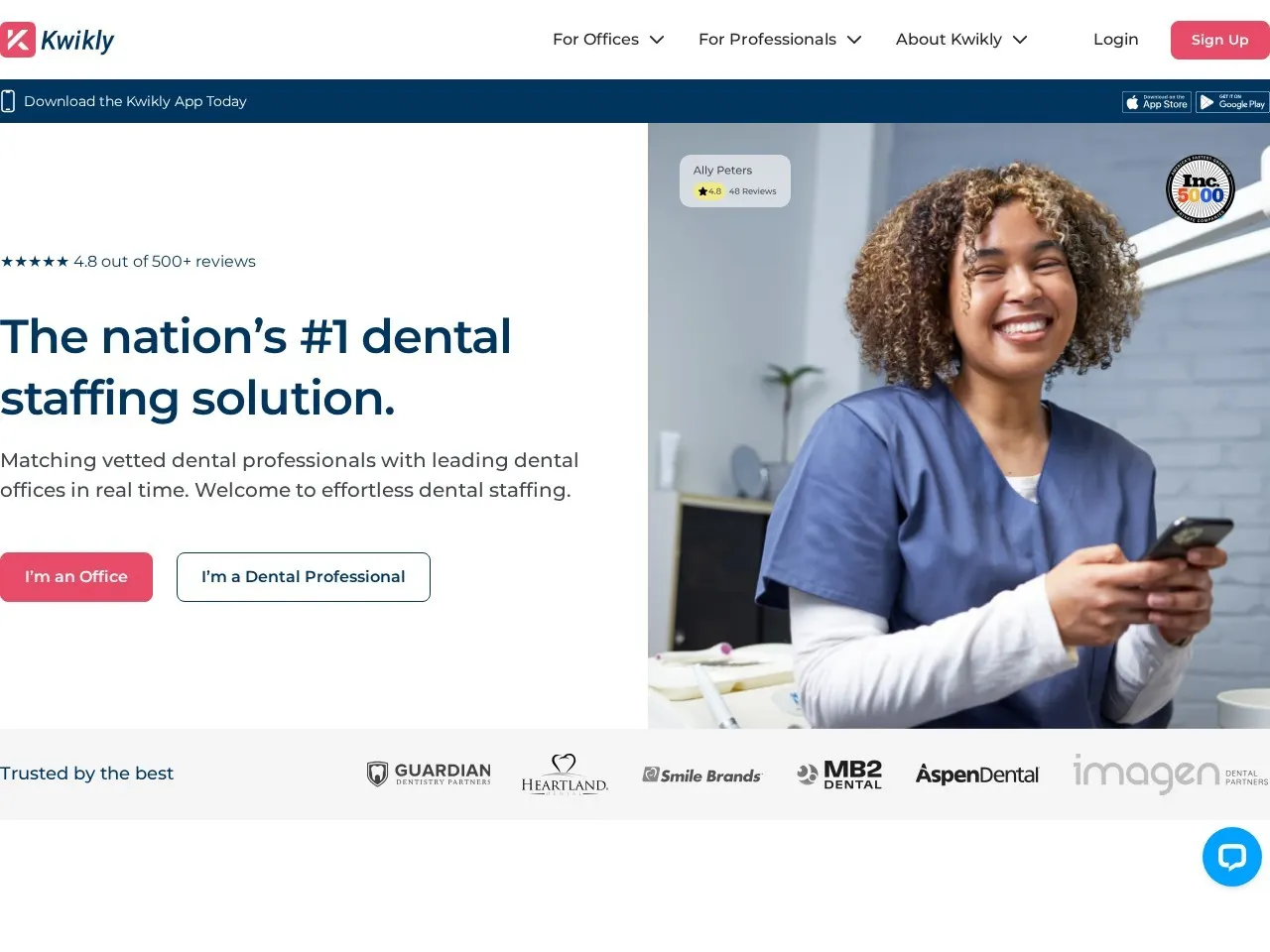 Kwikly — SEO and content for a dental temp-staffing marketplace