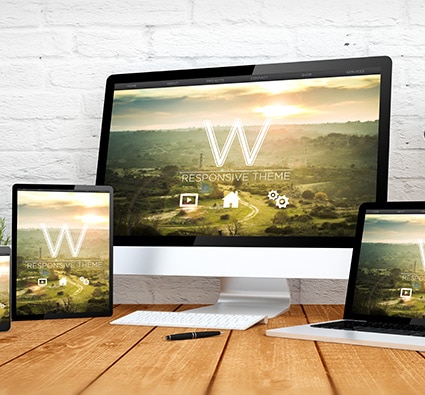 Multiple devices showing responsive web design