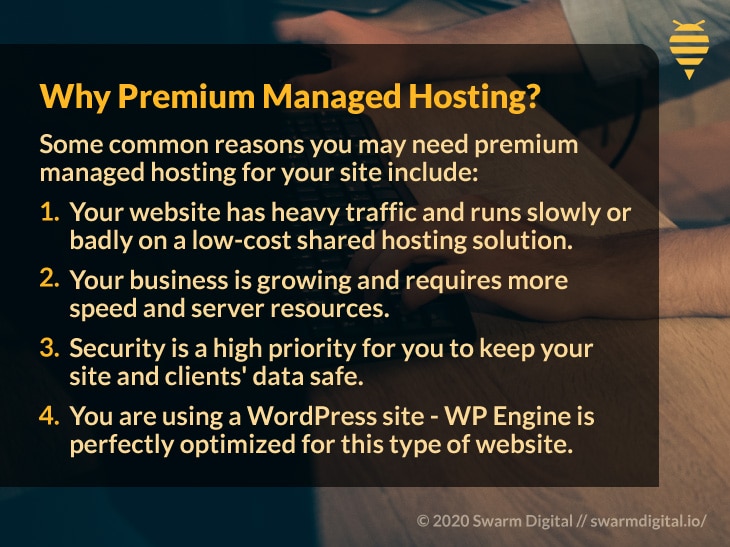 Callout 3 with text; Why Premium Managed Hosting?