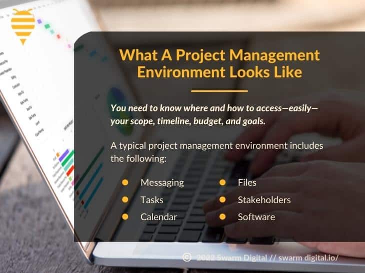 Callout 3- What a project management environment looks like- 5 elements listed