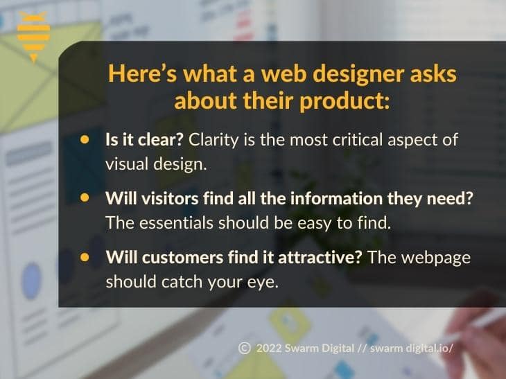 Callout 2: Questions a web designer asks about their product - 3 bullet points