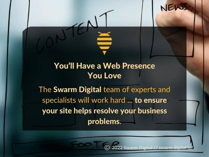 Callout 5: You'll have a web presence you love - quote from text