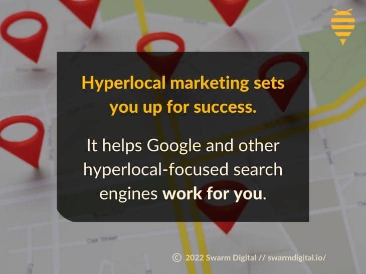 Callout 3: Close-up of mobile device 'near me' map - Hyperlocal marketing sets you for success