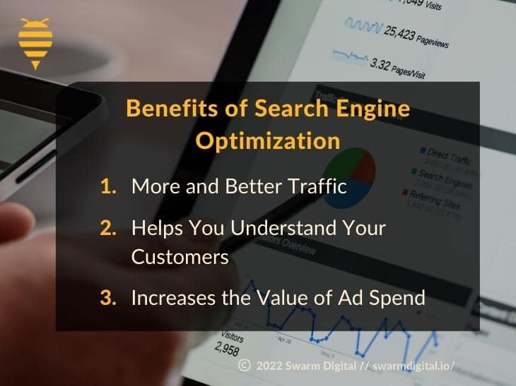 Callout 3: Three benefits of Search Engine Optimization listed
