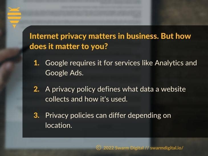Callout 2: How Does internet privacy matter to your business website - 3 reasons listed